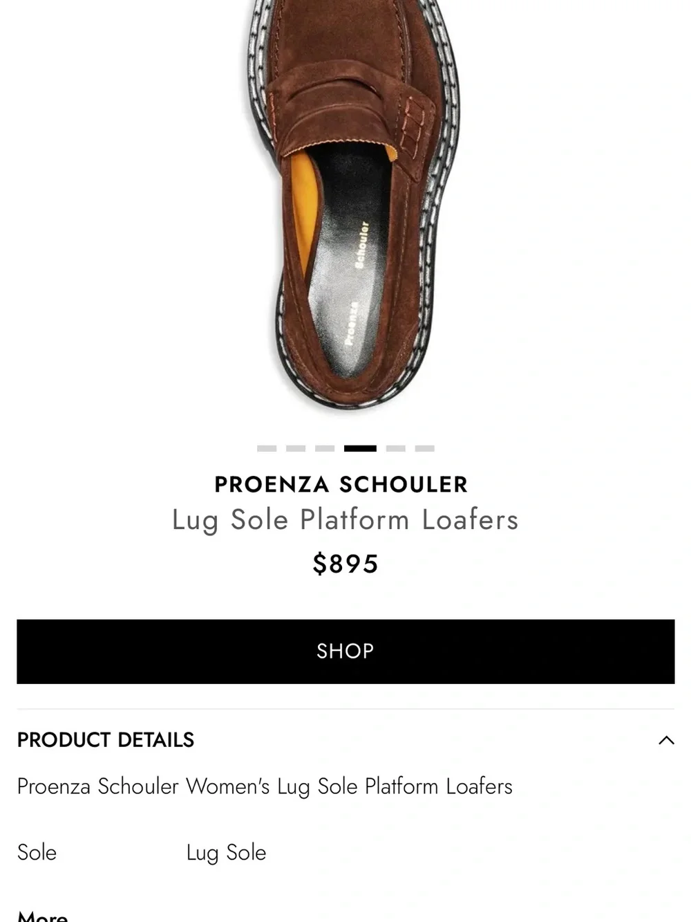 Proenza Schouler Brown Suede Penny Loafers NWOT